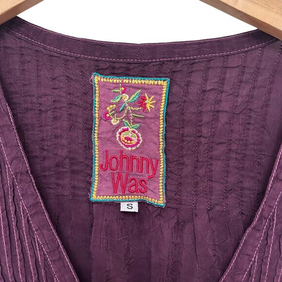 Johnny Was Purple Lace Tunic Dress Sz S - Picture 5 of 9